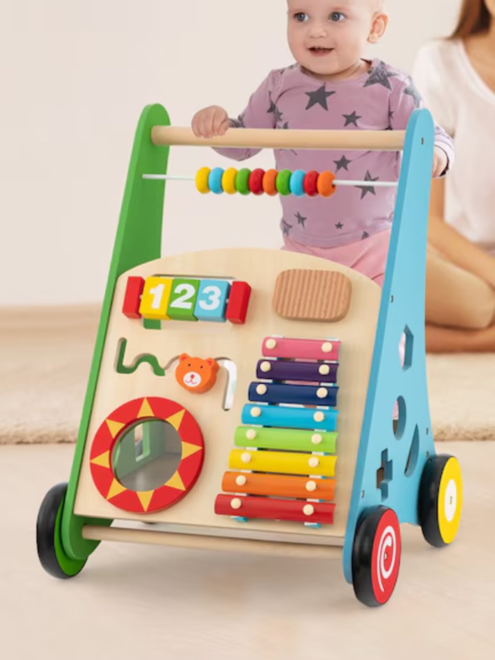 Pidoko Kids Wooden Baby Walker